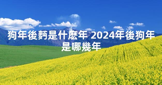 狗年後麪是什麽年 2024年後狗年是哪幾年